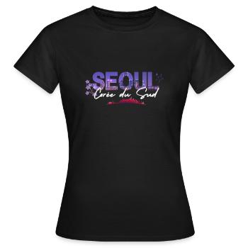 Ville de Séoul - T-shirt Femme - noir - Devant - AI Model Female 172 dark (172cm)