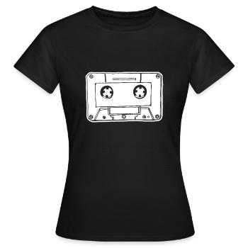 Cassette de musique Cassette audio - T-shirt Femme - noir - Devant - AI Model Female 172 dark (172cm)