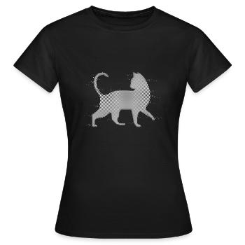 tachetée chat - T-shirt Femme - noir - Devant - AI Model Female 172 dark (172cm)