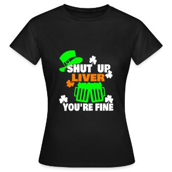 Design unique amusant de la Saint-Patrick - T-shirt Femme - noir - Devant - AI Model Female 172 dark (172cm)