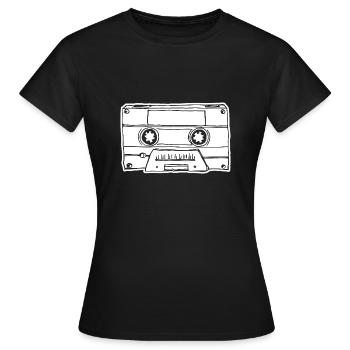 Cassette de musique Cassette audio - T-shirt Femme - noir - Devant - AI Model Female 172 dark (172cm)