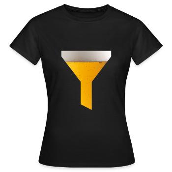 Tuyau d'entonnoir à bière Beerbong - T-shirt Femme - noir - Devant - AI Model Female 172 dark (172cm)