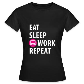 Computer, Rechner, Programieren, Arbeiten - Frauen T-Shirt - Schwarz - Vorne - AI Model Female 172 dark (172cm)