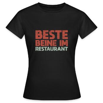 Beste Beine Im Restaurant - Frauen T-Shirt - Schwarz - Vorne - AI Model Female 172 dark (172cm)