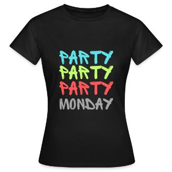 Party Party Party Monday (2) - Frauen T-Shirt - Schwarz - Vorne - AI Model Female 172 dark (172cm)