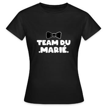 EVG TEAM DU MARIÉ Humour Original Cadeau EVG Tee - T-shirt Femme - noir - Devant - AI Model Female 172 dark (172cm)