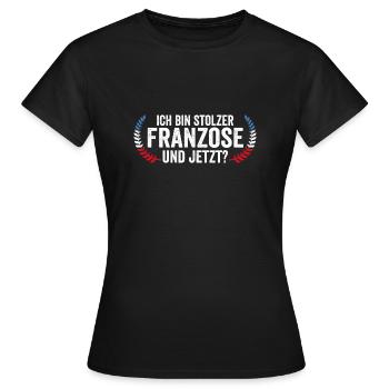 Franzose Französisch Frankreich - Frauen T-Shirt - Schwarz - Vorne - AI Model Female 172 dark (172cm)