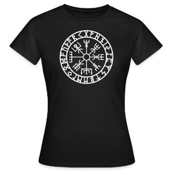 Vegvisir, runes, magic, amulette, Navigator - T-shirt Femme - noir - Devant - AI Model Female 172 dark (172cm)