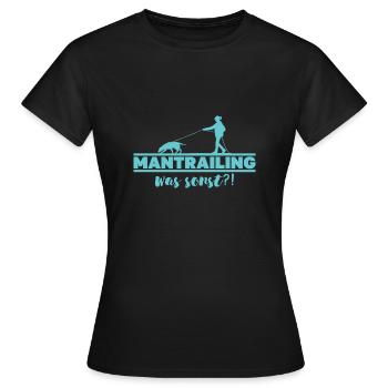 Mantrailing autre silhouette chien de recherche chiens - T-shirt Femme - noir - Devant - AI Model Female 172 dark (172cm)