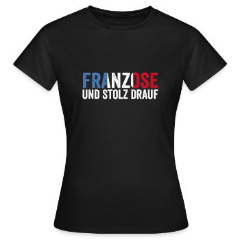 Franzose Französisch Frankreich - Frauen T-Shirt - Schwarz - Vorne - AI Model Female 172 dark (172cm)