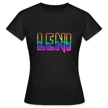 leni rs regenbogen - Frauen T-Shirt - Schwarz - Vorne - AI Model Female 172 dark (172cm)
