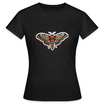 Papillon de nuit Néo Traditionnel - T-shirt Femme - noir - Devant - AI Model Female 172 dark (172cm)