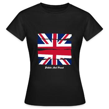 British and Pride - Women's T-Shirt - black - Front - AI Model Female 172 dark (172cm)