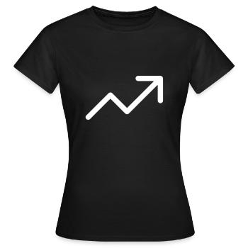 Stonks | Pfeil nach oben - Frauen T-Shirt - Schwarz - Vorne - AI Model Female 172 dark (172cm)