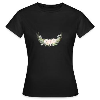 Modern Pastel Flower Customizable - Women's T-Shirt - black - Front - AI Model Female 172 dark (172cm)