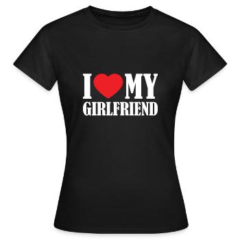 Ich liebe meine Freundin Valentinstag Paar Liebe - Frauen T-Shirt - Schwarz - Vorne - AI Model Female 172 dark (172cm)