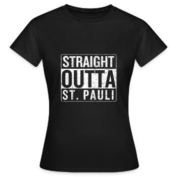 Straight Outta Hamburg St. Pauli Geschenk hip hop - Frauen T-Shirt - Schwarz - Vorne - AI Model Female 172 dark (172cm)