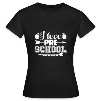 Preschool Teacher I Love Preschool - Women's T-Shirt - black - Front - AI Model Female 172 dark (172cm)
