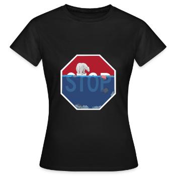 STOP plastic pollution / STOP à la pollution - T-shirt Femme - noir - Devant - AI Model Female 172 dark (172cm)