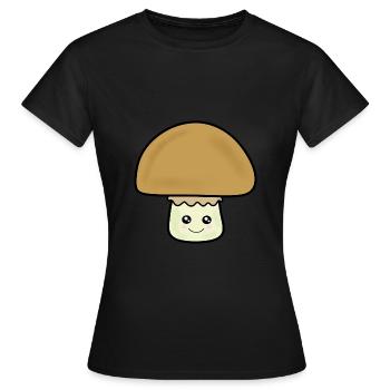 Champignon Kawaii Champignon Kawaii Légume Kawaii Fruit Kawaii - T-shirt Femme - noir - Devant - AI Model Female 172 dark (172cm)