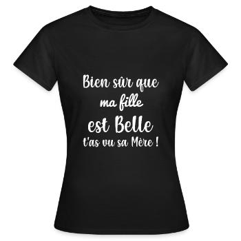 Idée cadeau de noël mère fille famille drôles - T-shirt Femme - noir - Devant - AI Model Female 172 dark (172cm)