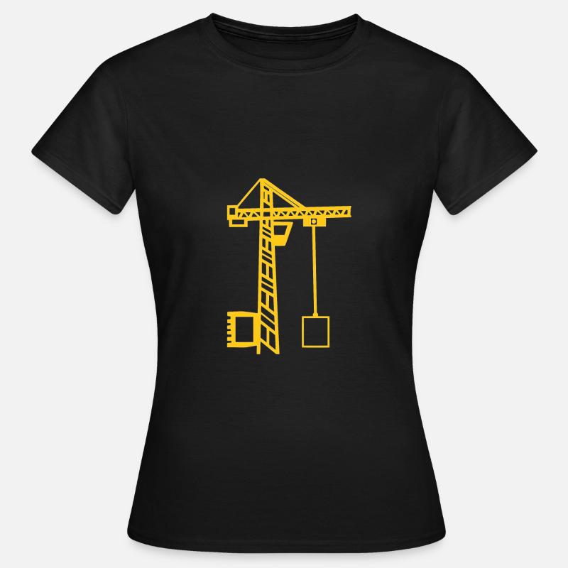 Construction crane Crane Lifting crane Construction monochrome - Women's T-Shirt - black