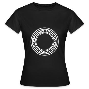 Griechisches Symbol Sparta Kreis Icon - Frauen T-Shirt - Schwarz - Vorne - AI Model Female 172 dark (172cm)