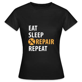 Monteur, Baumeister, Handwerker - Frauen T-Shirt - Schwarz - Vorne - AI Model Female 172 dark (172cm)