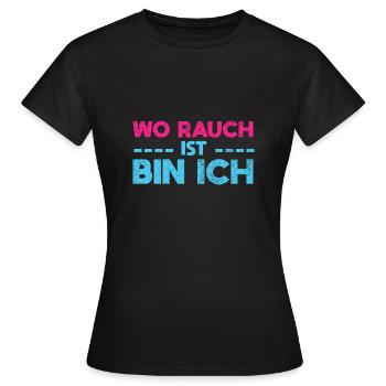 Wo Rauch Ist, Bin Ich - Frauen T-Shirt - Schwarz - Vorne - AI Model Female 172 dark (172cm)