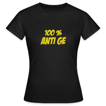 100% Anti GE Dortmund Gelsenkirchen Schalke Derby - Frauen T-Shirt - Schwarz - Vorne - AI Model Female 172 dark (172cm)