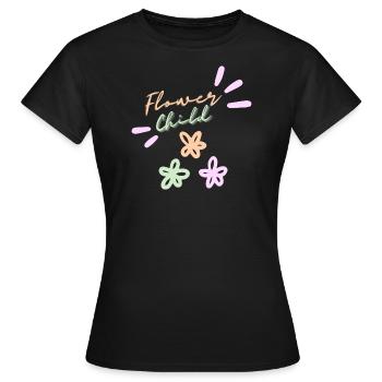 Flower Child - Frauen T-Shirt - Schwarz - Vorne - AI Model Female 172 dark (172cm)