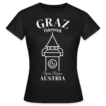 Graz Österreich Austria Styria Region - Frauen T-Shirt - Schwarz - Vorne - AI Model Female 172 dark (172cm)