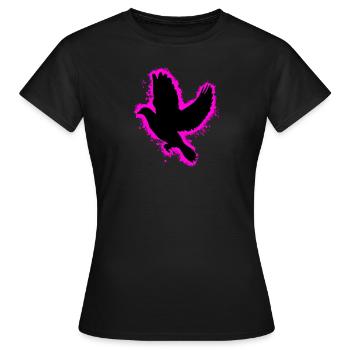 Silhouette schattenbild Pink und Schwarz Umriss - Frauen T-Shirt - Schwarz - Vorne - AI Model Female 172 dark (172cm)