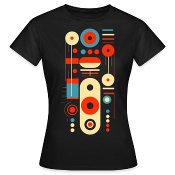 Design des années 60 - T-shirt Femme - noir - Devant - AI Model Female 172 dark (172cm)