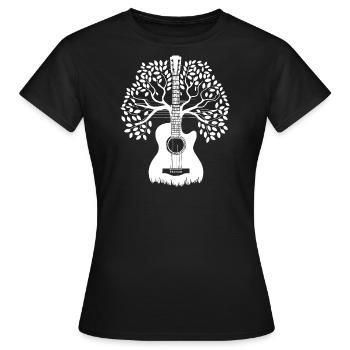 Acoustic Guitar Tree - Guitar Player Guitarist - T-shirt Femme - noir - Devant - AI Model Female 172 dark (172cm)