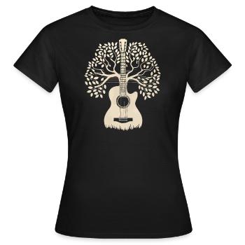 Acoustic Guitar Tree - Guitar Player Guitarist - T-shirt Femme - noir - Devant - AI Model Female 172 dark (172cm)