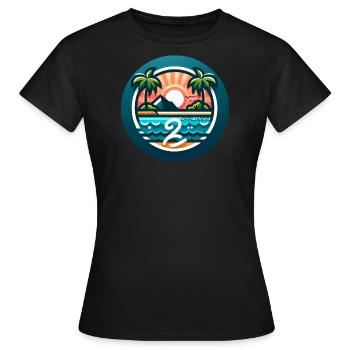 Palm Island coloré Offliner - T-shirt Femme - noir - Devant - AI Model Female 172 dark (172cm)