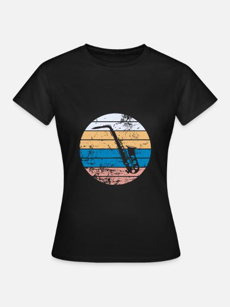 Saxofon - Frauen T-Shirt - Schwarz