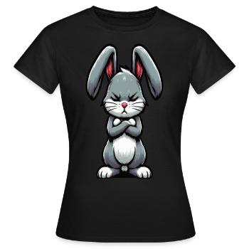 Kaninchen Hase Hasen langohr Klopfer Rammler - Frauen T-Shirt - Schwarz - Vorne - AI Model Female 172 dark (172cm)