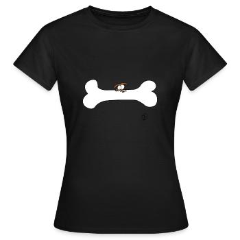 Hund mit Knochen - Frauen T-Shirt - Schwarz - Vorne - AI Model Female 172 dark (172cm)