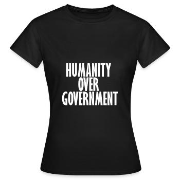 L’humanité avant le gouvernement - T-shirt Femme - noir - Devant - AI Model Female 172 dark (172cm)