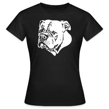 379 bouledogue blanc - T-shirt Femme - noir - Devant - AI Model Female 172 dark (172cm)