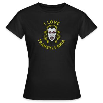Vampire d’Halloween J’aime la Transylvanie - T-shirt Femme - noir - Devant - AI Model Female 172 dark (172cm)