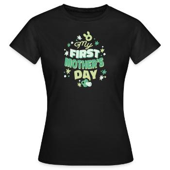 My First Mother's Day Muttertag Geschenkidee Mama - Frauen T-Shirt - Schwarz - Vorne - AI Model Female 172 dark (172cm)