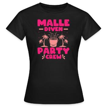 Mallorca Party Malle Diven Party Crew - Frauen T-Shirt - Schwarz - Vorne - AI Model Female 172 dark (172cm)