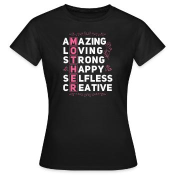 Muttertag Geschenkidee Mama Mütter - Frauen T-Shirt - Schwarz - Vorne - AI Model Female 172 dark (172cm)