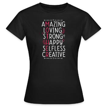 Muttertag Geschenkidee Mama Mütter - Frauen T-Shirt - Schwarz - Vorne - AI Model Female 172 dark (172cm)