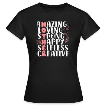 Muttertag Geschenkidee Mama Mütter - Frauen T-Shirt - Schwarz - Vorne - AI Model Female 172 dark (172cm)