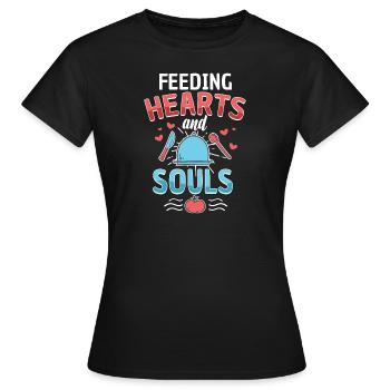 Cooking Cooking Feeding Hearts And Souls - Women's T-Shirt - black - Front - AI Model Female 172 dark (172cm)