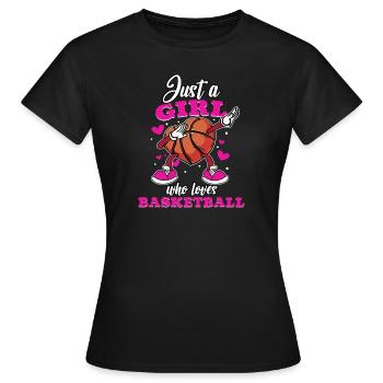 Juste une fille qui aime le basketball Idée cadeau - T-shirt Femme - noir - Devant - AI Model Female 172 dark (172cm)